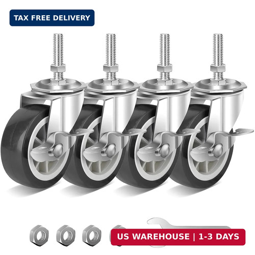 Inch caster wheels - inch, threaded